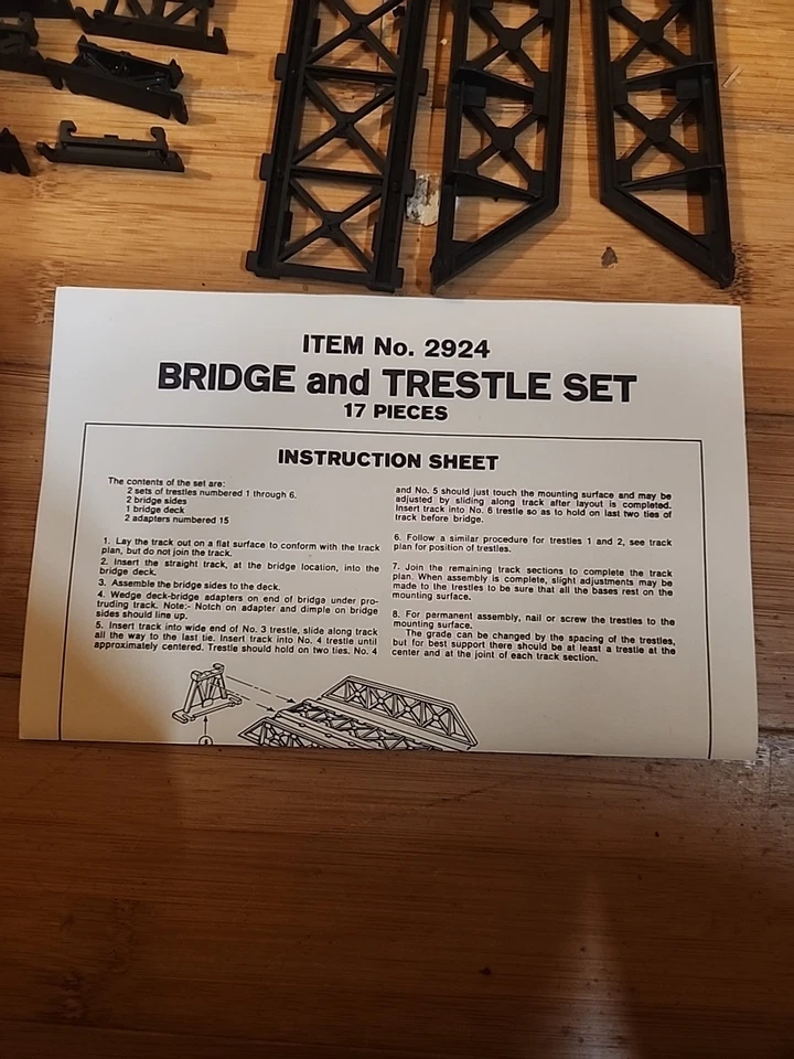Bachmann HO Scale Trestle and Bridge Set 2924 For Train Set Layout 1 Piece Gone - Image 4 of 4