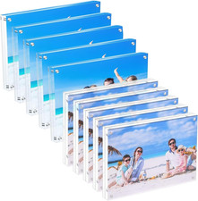 5 Pack Acrylic Picture Frames 4x6  5x7 - Clear Desktop Display Gift Set
