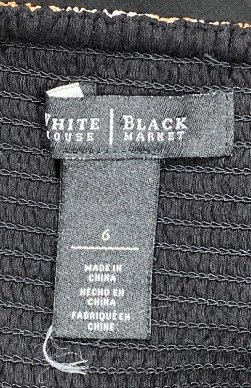 Платье макси женское White House Black Market черное с цветочным рисунком размер 6 - Изображение 3 из 4