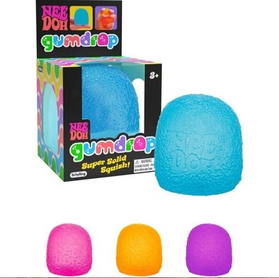  Authentic Needoh Gumdrop Super Solid Squishy Squeeze Ball Stress Reliever Blue