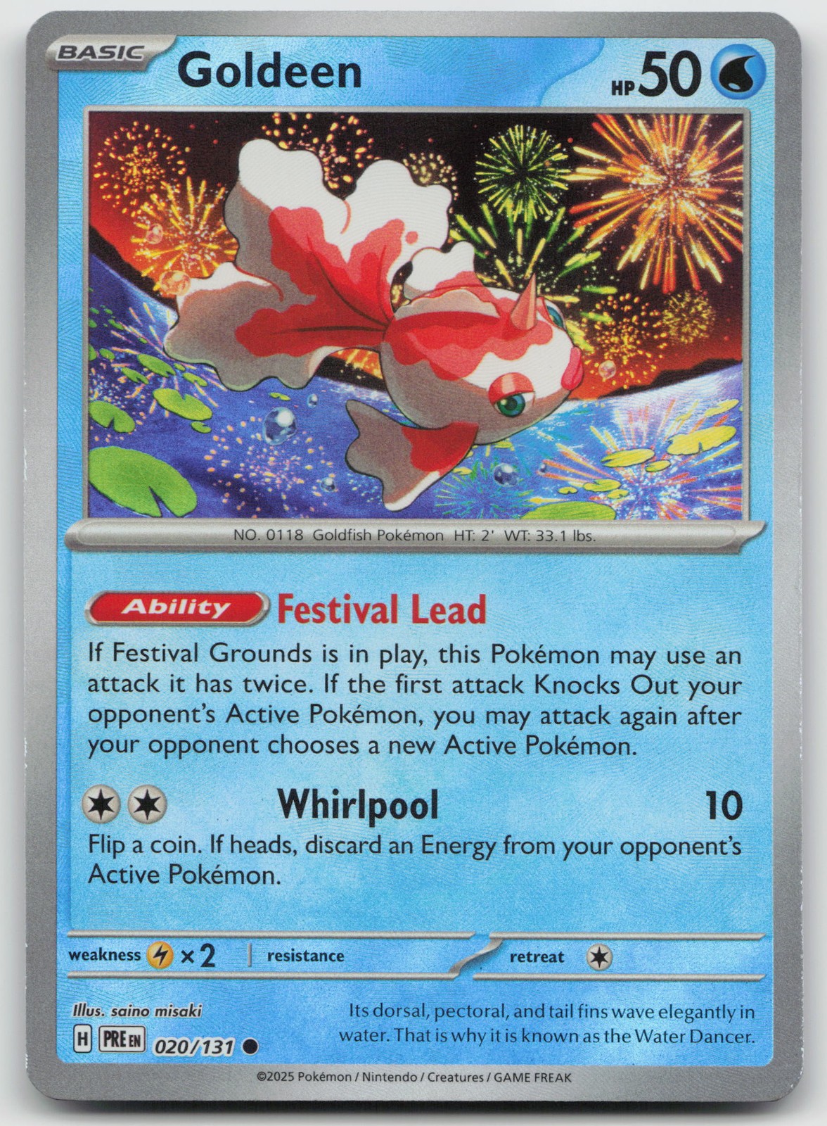 Goldeen (Master Ball Pattern) Common SV: Prismatic Evolutions 020/131 NM