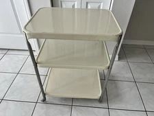 Vintage Cosco MCM Metal 3 Tier  Metal Rolling Kitchen Cart 22 x 16 x 30