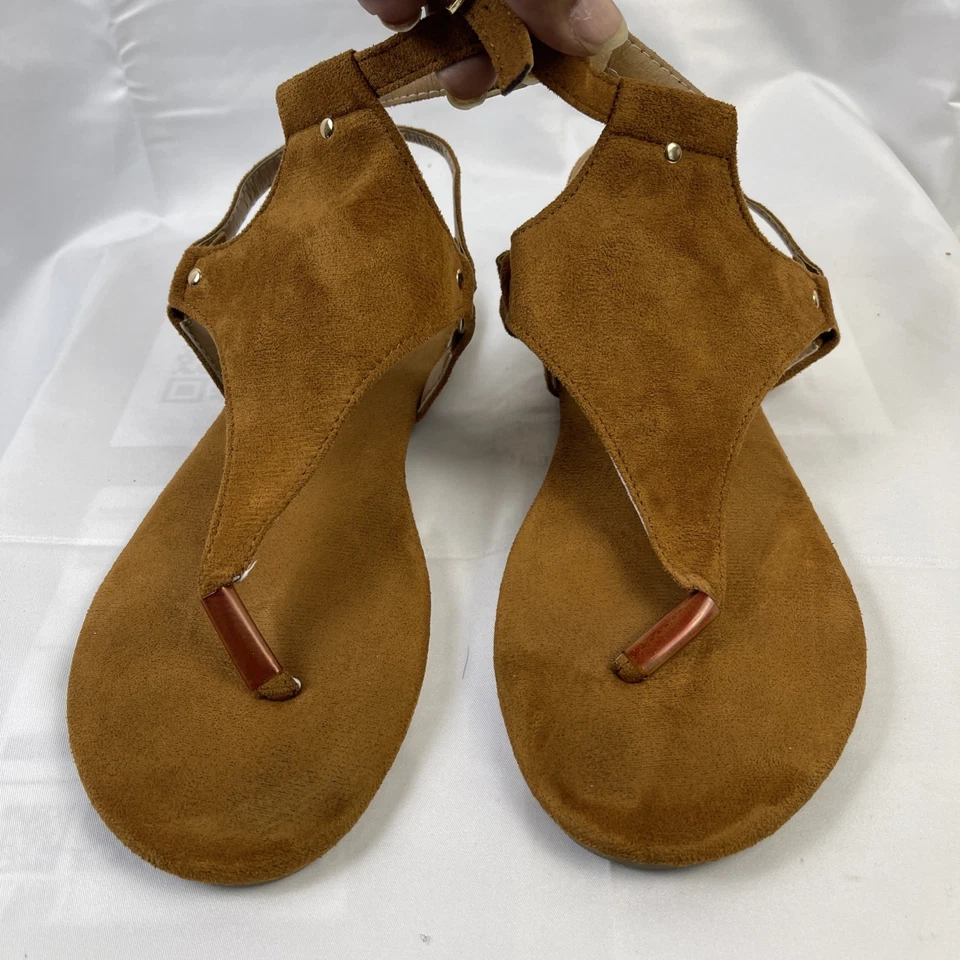 Sandálias tanga femininas biqueira aberta tamanho 11 flip flop tornozelo alça plana sapatos - Imagem 3 de 4