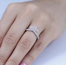 Rose Gold Plate 925 Sterling Silver CZ Band Fashion Ring Women's Sz 3-15 SS4766