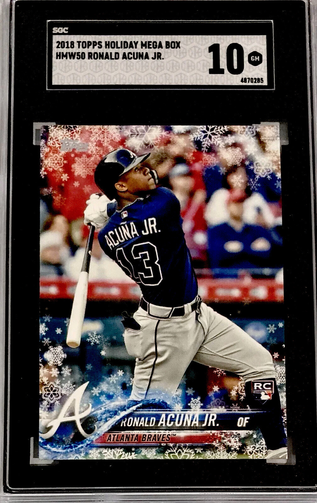 2018 Topps Holiday HMW50 Ronald Acuna Jr. Rookie SGC 10 GEM MINT RC