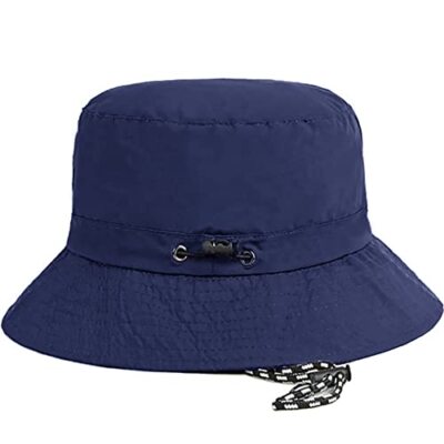 Navy Blue Waterproof Bucket Hat for Women and Men - UV