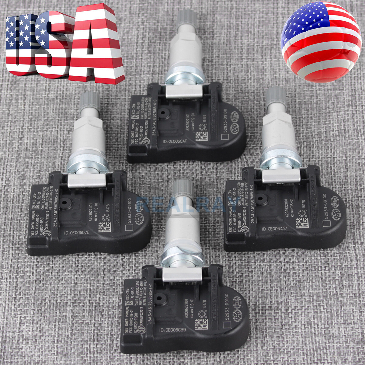 Set of 4 Tire Pressure Monitor Sensor for Hyundai KIA 52933D4100 TPMS