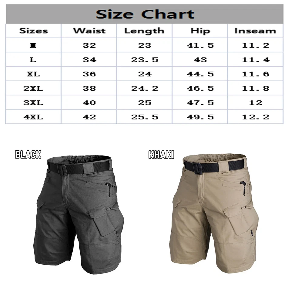 Pantalones Cortos Tácticos Para Hombre Pantalones Cortos de Carga Exterior Impermeables Senderismo Pesca Pista Pantalones Cortos Foto 3 de 4