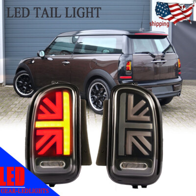 LED Tail Lights for Mini Cooper S Clubman R55 2007-2014,w Animation DRL,Smoked