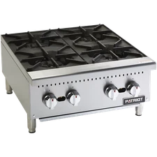 Patriot PT-HP24-M 100,000 BTU Commercial 4-Burner Gas Countertop Range/Hot Plate