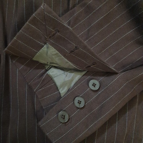 Calvin Klein Mens Sport Coat Blazer Suit Jacket 40R 44" M Brown Surgeon Cuffs - Picture 9 of 15