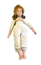 Doll Bisque Ceramic Cloth Craft Doll wth Pantaloons 8.5 Inches Tall Vintage