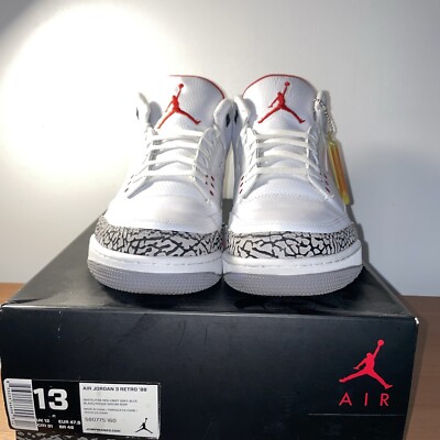 Size 13 - Nike Air Jordan 3 White Cement 88 2013 OG Not Reimagined