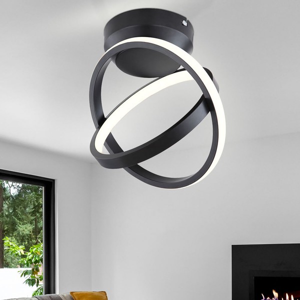Led Decken Lampe Ring-Design Strahler Leuchte Wohn Zimmer Beleuchtung Schwarz-image