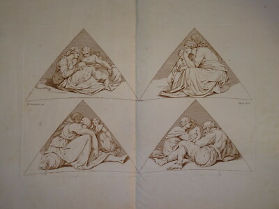 Tommaso PIROLI GRANDE GRAVUR XVIII ALLEGORIE MICHEL ANGE VATICANO ITALIA 1800