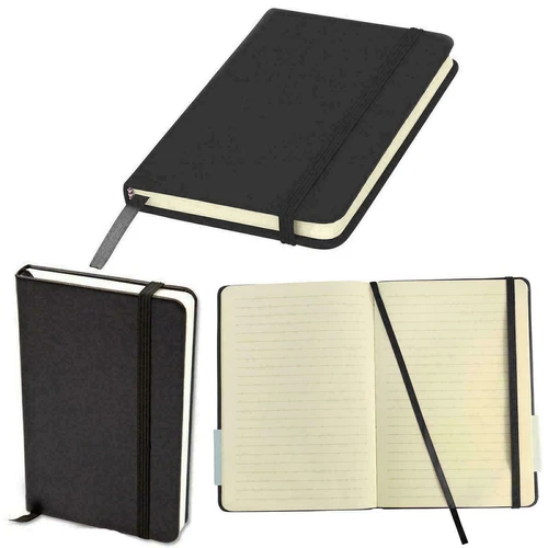 A5 Lined Hardback Notebook Notepad Ruled Noted Journal Diary Premium Book Black