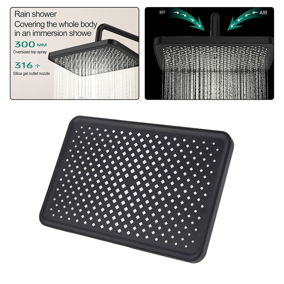 Wide Coverage 300mm Ceiling Mounted Rain Shower Head Supercharge Effect