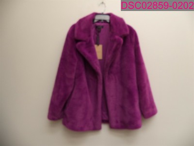 Halogen Plum Purple Faux Fur Coat Women 