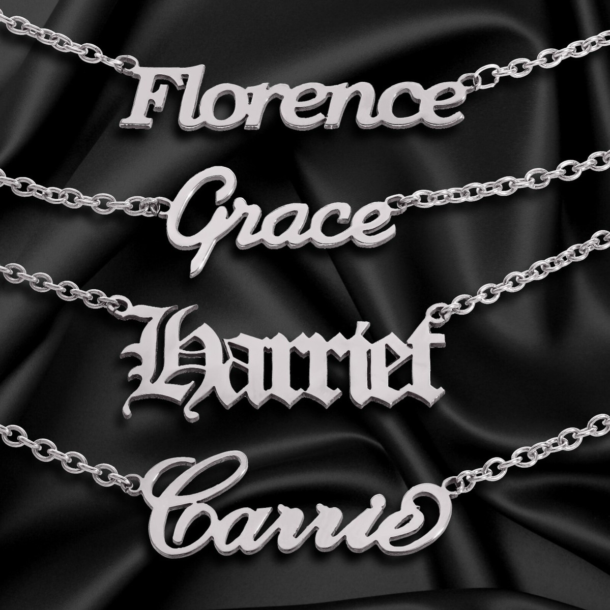 Personalised ANY NAME Necklace CUSTOM FONT Stainless Steel Pendant Chain  Gift