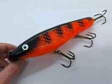 8" Widowmaker Sidewinder Black Orange Jerkbait Crankbait Musky Lure