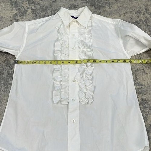Ralph Lauren Purple Label Ruffle Frill Button Front Shirt Blouse Long Sleeve 6 - Picture 6 of 13