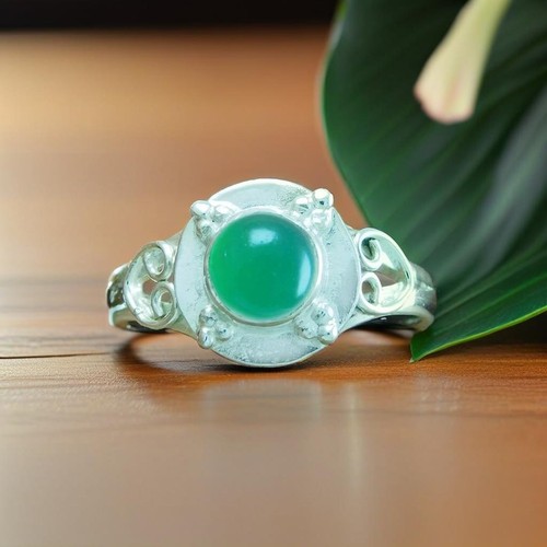 Bague En Argent 925 Sertie D'une Onyx Noire - Forme Cercueil - Fait Main En Inde - Neuf Avec étiquettes