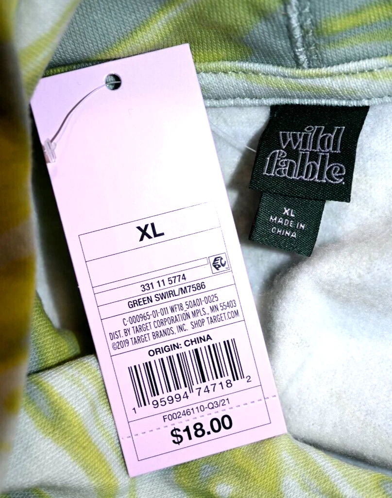 VETEMENTS Felpa con cappuccio pullover tagliata Wild Fable invecchiata taglia XL cotone e poliestere