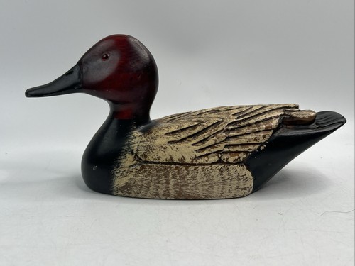 Leo Koppy Signed Wooden Red head duck decoy glass eyes - Picture 2 of 10