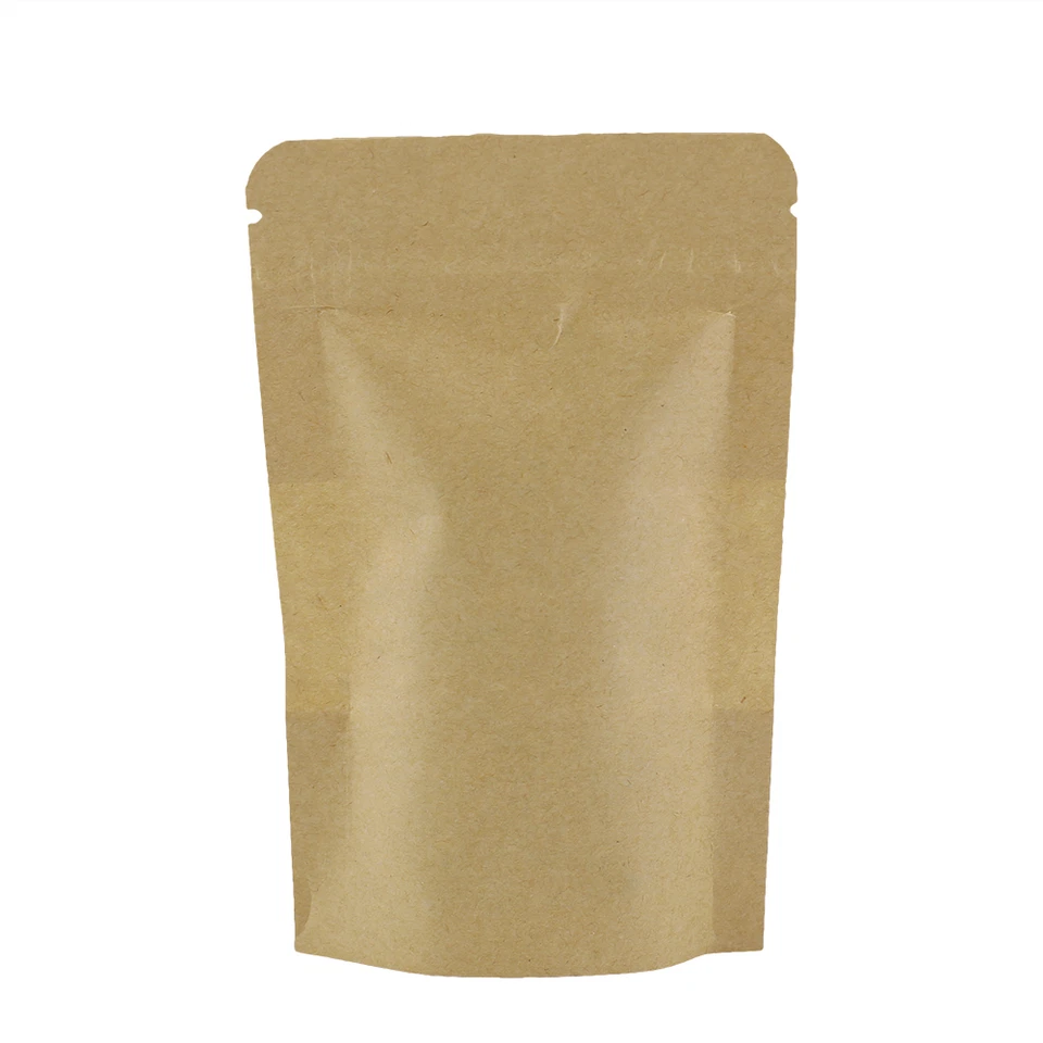 Bulk QTY Kraft QuickQlick™ Heat Seal Food Grade Stand-Up Bag w/ Frosted Window - Image 3 of 4
