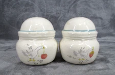 Geese Stoneware Salt And Pepper Set Marmalade Blue 3.5" Tall International China