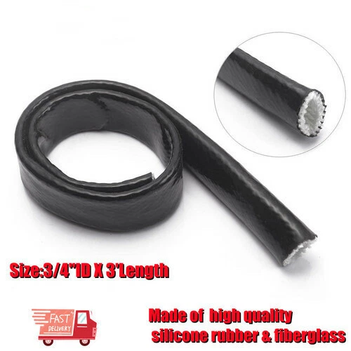 Protector térmico de llama trenzada manga fuego negro 3 pies 3/4" se adapta a 10AN para líneas de combustible de aceite Foto 4 de 4