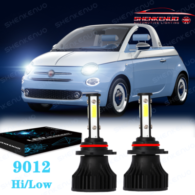LED For Fiat 500 2012-2019 Headlight Kit 2X 9012 HIR2 White Bulbs