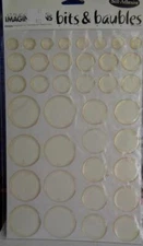 Creative Imaginations Bits & Baubles Clear Round Stickers Scrapbooking Cards