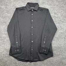 Mizzen + Main Shirt Medium Trim Fit Black Stretch Long Sleeve Spinnaker Mens