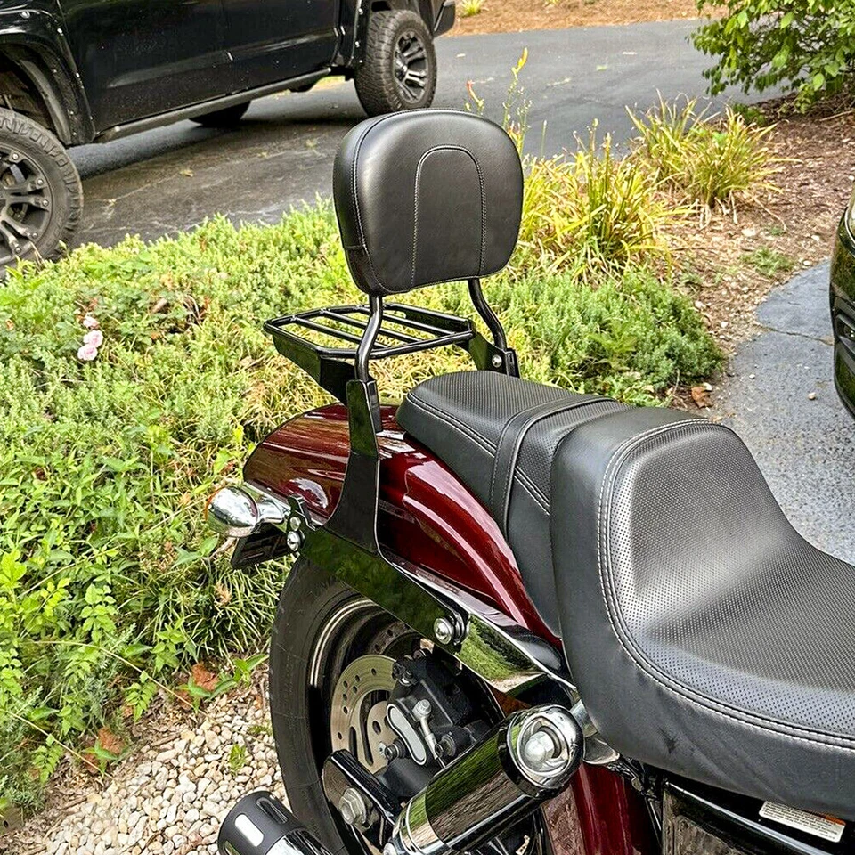 Respaldo desmontable barra Sissy con portaequipajes para Harley Dyna Fat Bob 2010-2017 FXDF Foto 3 de 4