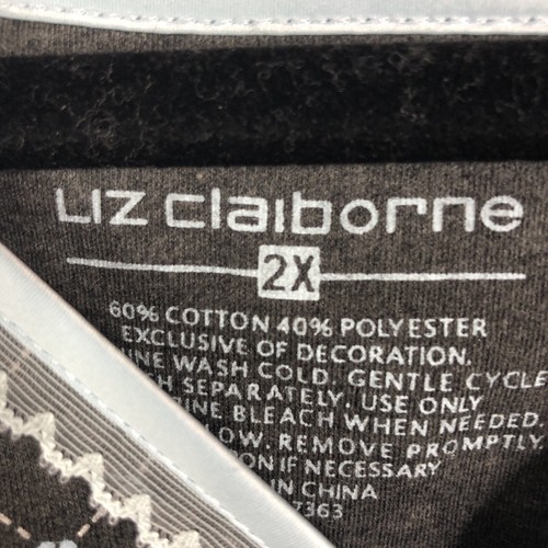 Liz Claiborne Nightgown Womens 2X Plus Size Gray Blue Feminine Comfy Lounge NEW - Picture 6 of 16