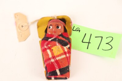 Antike Reservierung Made American Indian Papoose Kewpie Stil Puppe an Bord