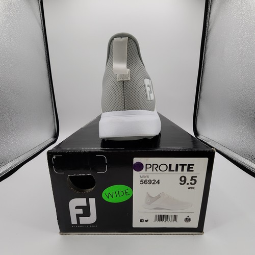 FJ FootJoy ProLite Golf Shoes 56924 Mens 9.5W Wide White Gray Sneaker NEW READ - Picture 2 of 16