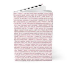 Proverbs 3:5 Bible Verse Hardcover Journal, Repeating Pattern, Pink