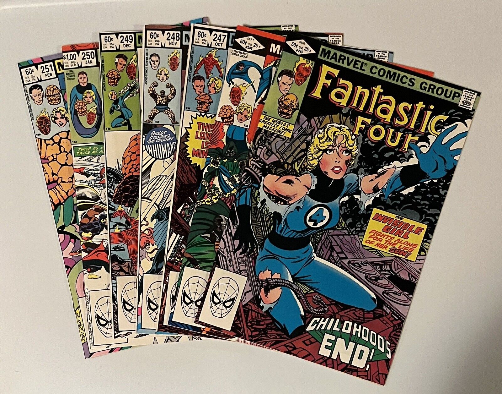 Fantastic Four #245 246 247 248 249 250 251 (Marvel 1982) Lot of 7 by John Byrne
