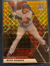 Nick Ahmed 2021 Panini Mosaic #154 Black Gold Prizm #'d /8 Diamondbacks 