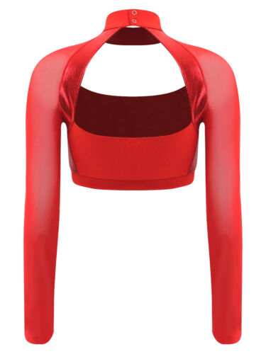 Women Cheer Uniform Tops Night Club Crop Top Rhinestone Cheerleader Costume - Picture 14 of 87