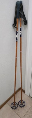LILJEDAHL VM-Staven Bamboo Ski Poles Vintage Made in Norway Yellow 56'' 142cm!