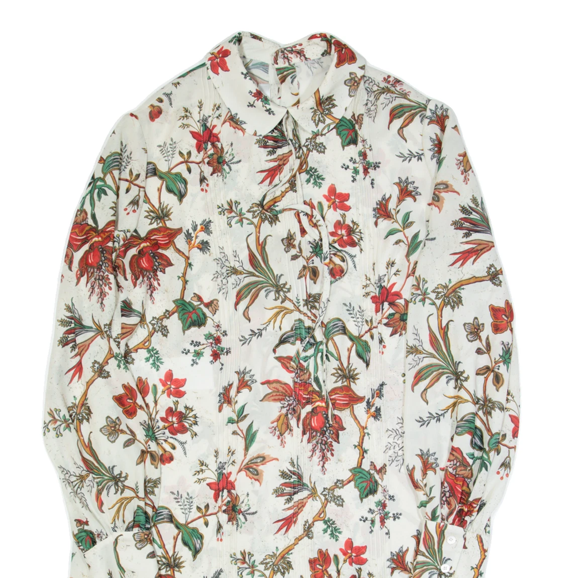 Abito da giorno donna ALEXANDER MCQUEEN panna floreale manica lunga lunghezza ginocchio S
