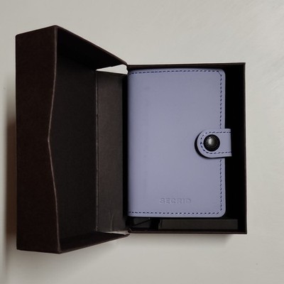 Secrid Men s Lilac Solid Mini Wallet, Button Accent Slim Card Holder Wallet