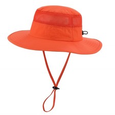 UPF50 Kids Wide Brim Sun Hat UV Protection Mesh Fishing Beach Bucket Hat