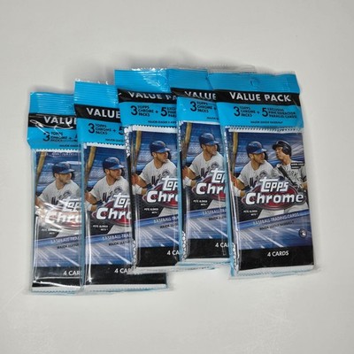 (5) 2020 Topps Chrome Baseball EXCLUSIVE Jumbo Fat CELLO PACKS PINK REFRACTORS
