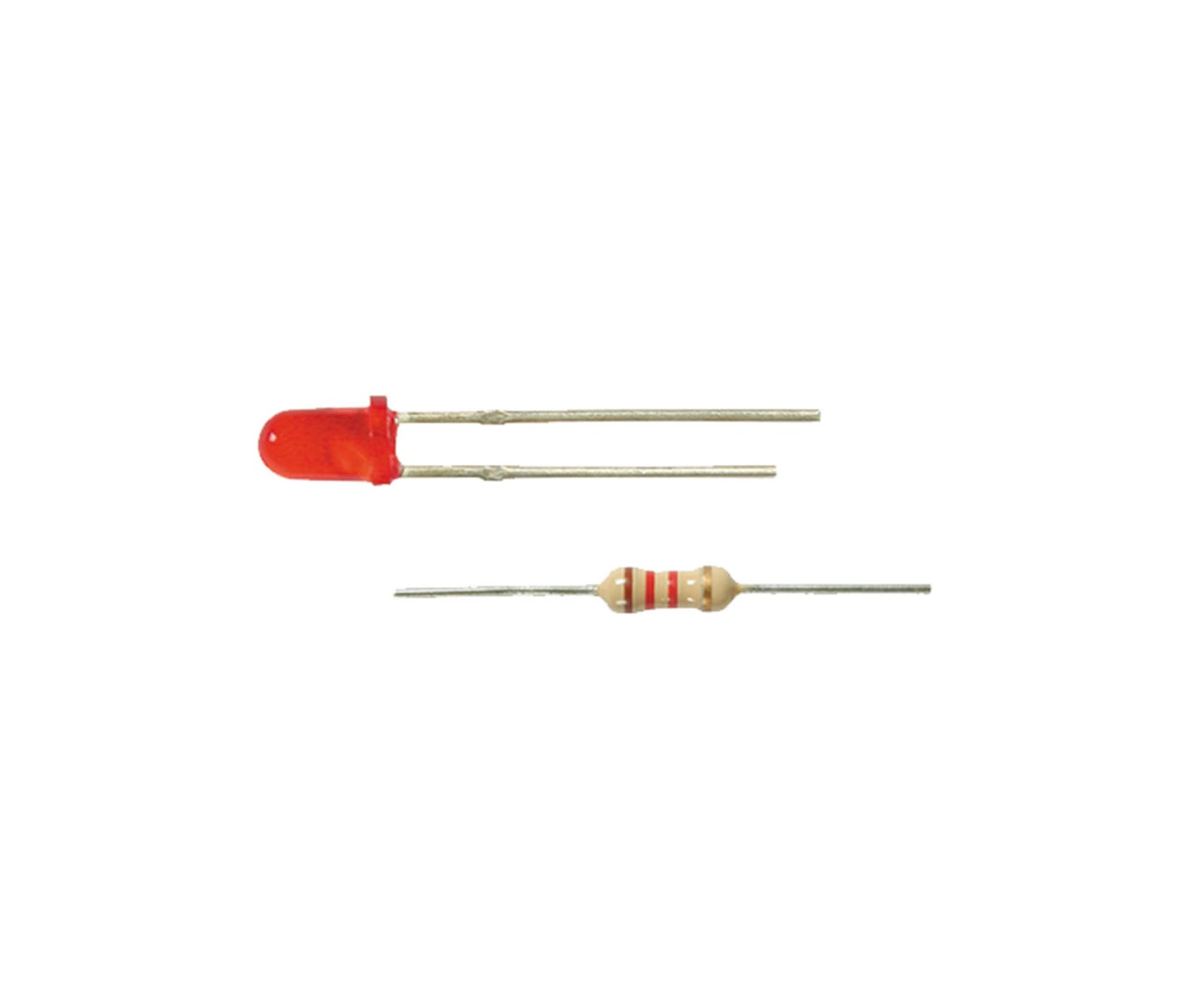 Viessmann 3550 - LED Red Ø 3 mm, incl. Resistors, 4 Pieces - New