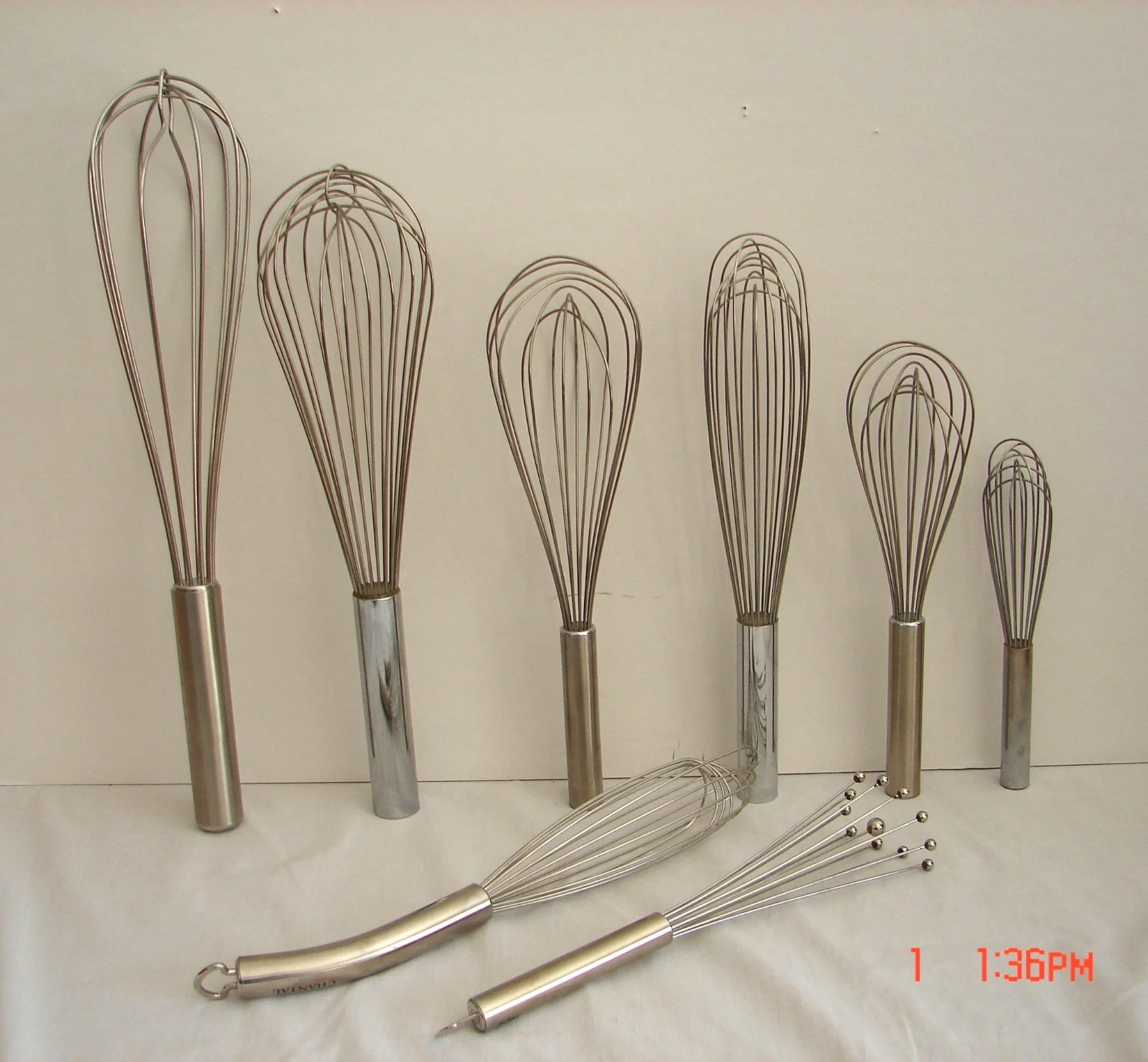 8 Quality Made Different Sizes Stainless Steel Whisks ~ New