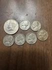 Silver Lot 1968 Kennedy Half Dollar (6) Wartime Nickels Silver